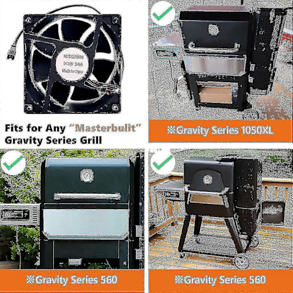 Fläkt för Masterbuilt Gravity Series 560/800/1050 Xl Digital Kolgrill Rök [DB]