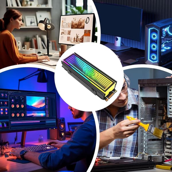 Harddisk-køler, lydløs radiator med skridsikker base, eksternt køleventilator-tilbehør, bærbart varmeafledningsværktøj, til computer, bærbar computer[DB] Black