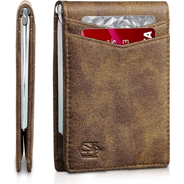 Slim plånböcker för män Rfid Money Clip Wallet Herr Front Pocket Minimalist Wallet