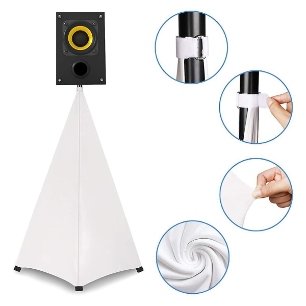 Universal Dj Light Speaker Stand Deksel Dobbeltsidig stativ Stativ Skjørt Scrim Cover Strekkbart materiale, 2 stk
