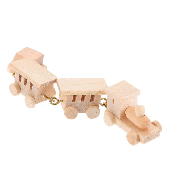 Mini tog legetøj dekoration til dekoration træ dukkehus ornament[DB]