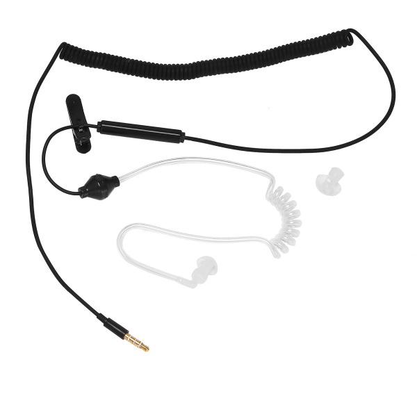 Enkeltsides øretelefon In-ear Stereo Mono øreplugger Hodetelefoner Støyisolerende ørepropper med mikrofonfjær C {DB black