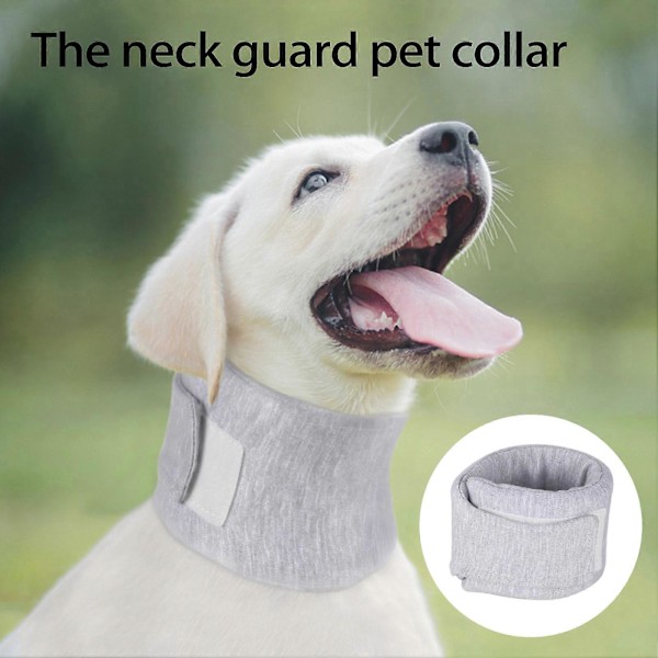 Halsduk för husdjur Justerbart fästband Andningsbar Bekväm nackkrage Anti-slickande EVA Hund Postoperativ sårskyddande krage P [DB] Grey XS
