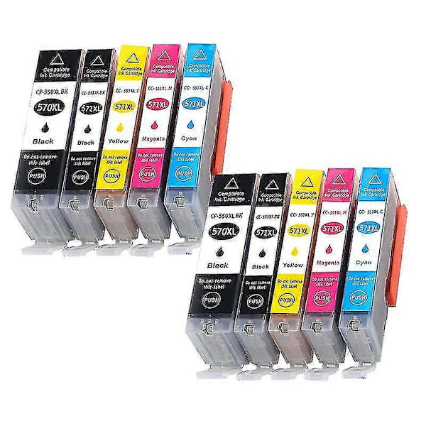 570 571 Pgi-570 Cli-571 Korvaava Mustekasetti Canon Pixma Mg5750 Mg5751 Mg5752 Mg6850 Ts6050 Ts5050 Ts5051 Tulostimelle [DB] 10 Pcs