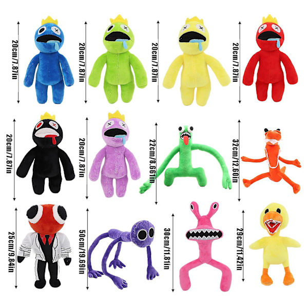 9 figurer av Rainbow Friends plysjleker, Rainbow Friends utstoppede dukkegaver [DB] green 20cm