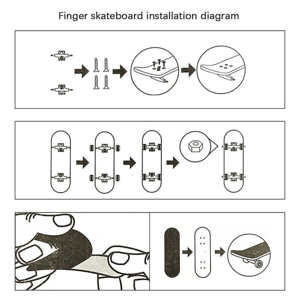 10 st 29mm fingerboard truckar finger deck med muttrar med spännare skruvmejsel för finger skateboard Db