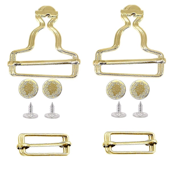 Dungaree Spænde Justerbare Skyderclips Med Jeansknapper db Gold 40mm x 4