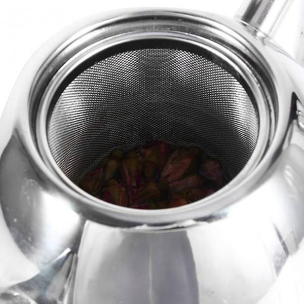 2 l ruostumattomasta teräksestä valmistettu teekannu, jossa teesiivilä Teekannu ja teen suodatin Teeastiasetit Vedenkeitin Infuusiolaite [dB} Silver