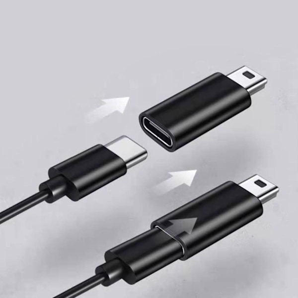 Usb C til Mini Usb Adapter Type C Hun til Mini Usb Han Konverter Stik [DB] Black