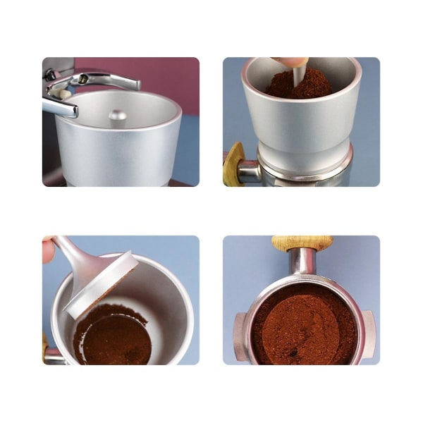 Kvarn Aluminium Intelligent doseringsring för bryggskål Kaffepulverplockare Espresso Barista Verktyg 58mm Svart