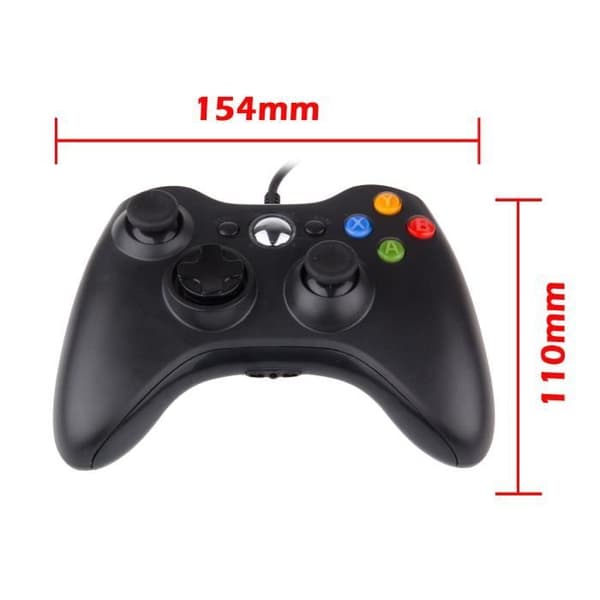 Gamepad - Xbox - 360 - Kablet - Ergonomisk - Justerbar Vibrasjonsfeedback black