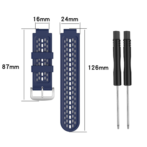Silikon armbånd for Garmin Approach S2 / S4 [DB] Blue White
