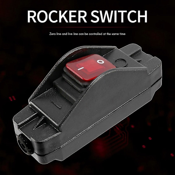 30A 12V JR-617 Vattentät Linje Medium Strömbrytare Platt Rund Linje Silverkontakt Dubbel Skärning Dammtät Strömbrytare [Db] Black