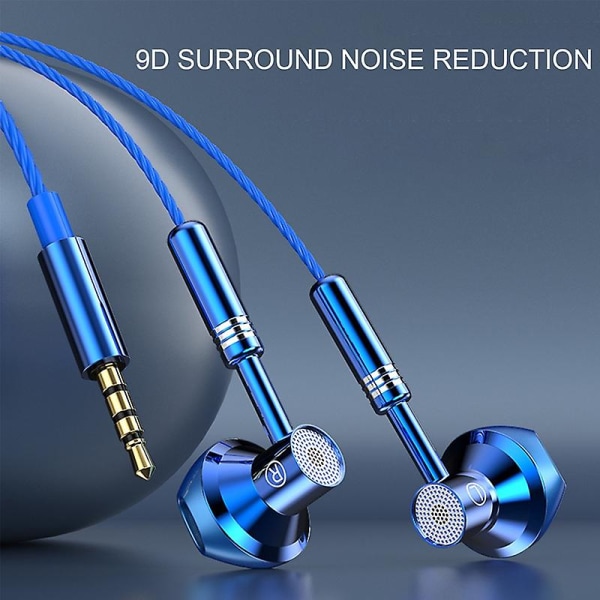 Wired Earbuds Ergonomic Heavy Bass In-ear 1.2m Metal 3.5mm Wire Control Earphones For Music