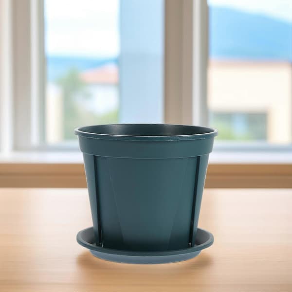 Plastrotkontrollkrukor Blomsterplantering 5 set med fat [DB]