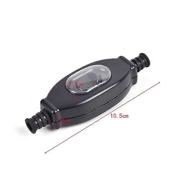 Vattentät Inline Strömbrytare IP65 Rund Kabel Dubbel Strömbrytare [DB] Black