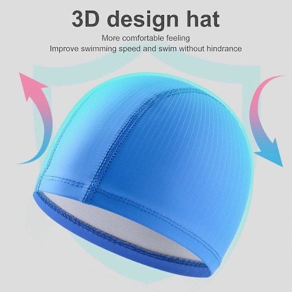 Kaesi Badmössa Anti-deformering Fint Utförande Konstläder Unisex Hög Elasticitet Badmössa för Dagligt [DB] Dark Blue