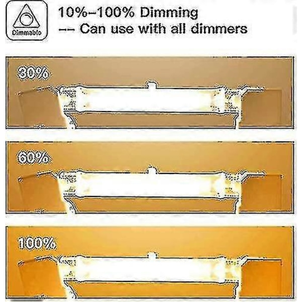 5-pack R7s Halogenlampa 118mm 200W 230V, R7s Halogenstav 118mm, Dimbar Halogenlampa R7s för Byggnadsbelysning [DB]