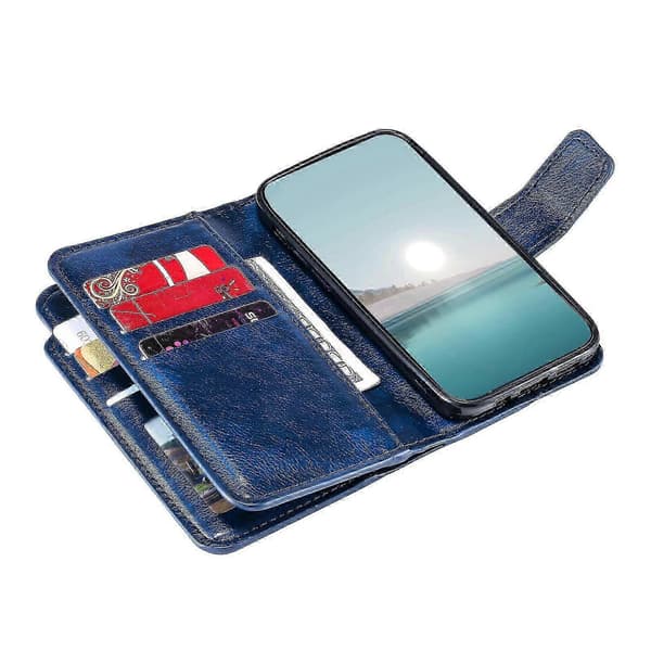 9-korts Plånböcker Läderfodral För Samsung Galaxy A56 5g [DB] Blue