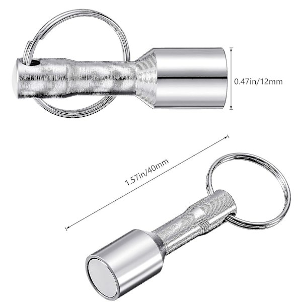 6 stk. Metal Magnet Nøglering Magnetisk Nøglering Lomme Nøglering Magnet Holder Med Splitsring [DB]