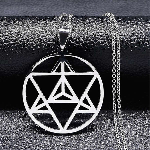 Syv Ærkeengle Amulet Rustfrit Stål Halskæder Mænd Segl af Salomon Talisman Halskæde Beskyttelse Smykker Krave Hombre_lldxm Db K 50cm O SR