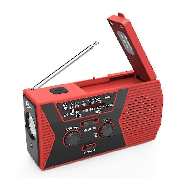 Radio håndsving, solcelledrevet radio, NOAA-radio, håndsvingradio, solcelledrevet radio, radio DB Red