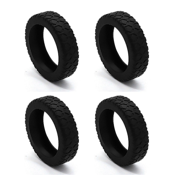 Silikone Hjulbeskyttere til Kufferter - Anti-Støv, Ridse- & Støjreduktion til Spinner & Håndbagage Kufferter [db] Black 4pcs