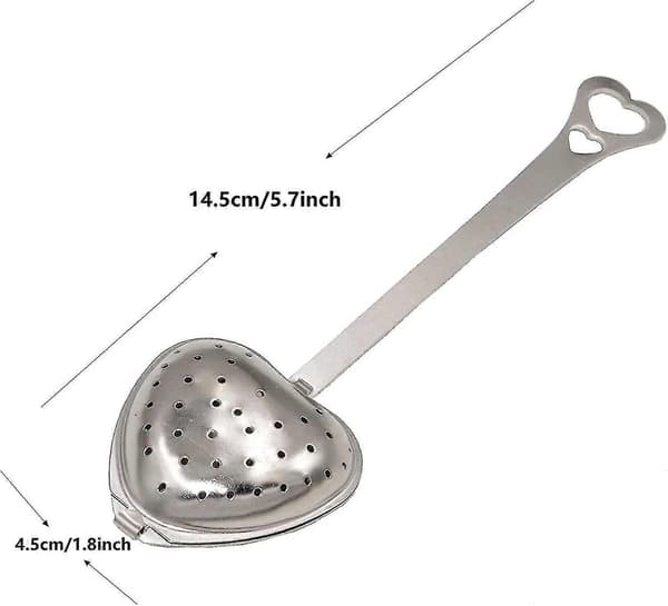 10 stk. hjerteformet te-infuser - Rustfrit stål - CE db