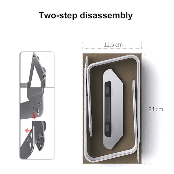 P49 Bärbar datorhållare Bärbar avtagbar aluminiumlegering Notebook Datorstativ för kontor