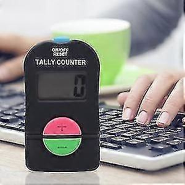 2 stk. elektronisk tæller, digital håndtæller elektronisk manuel klikker med lanyard add subtract model [DB]