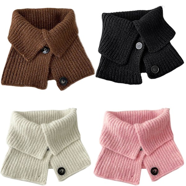 Dam Stickad Falsk Krage Höst Vinter Turtleneck Tröja Halsduk Tjock Elastisk Halsvakt Mode DB Beige (with Wool)