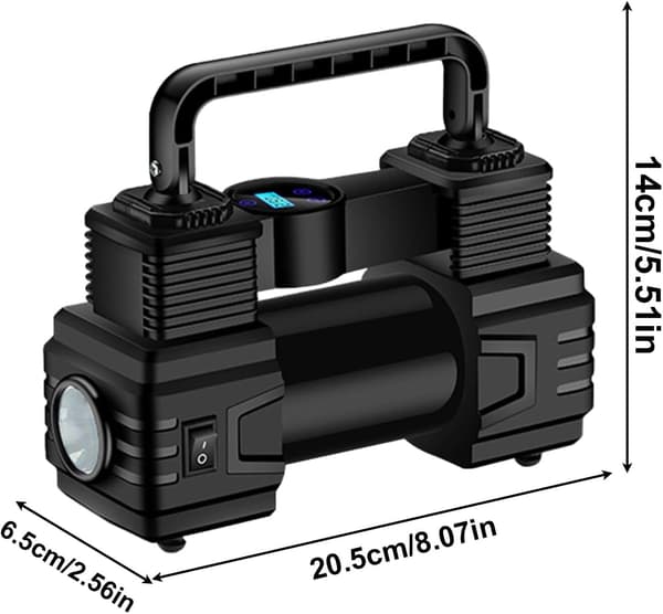 Däckpump, Kompakt Däckpump, Uppblåsbar Utrustningspump, Digital Display Bärbar Luftpump, Effektiv Uppblåsningsdäckpump, 7.87 x 2.56 [DB]