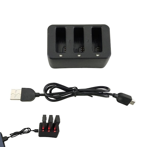 3 i 1 Multi Batteriladdare Hub Intelligent Snabbladdning För Dji Tello Drönare Db Black