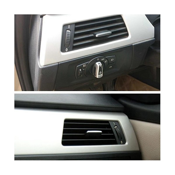 2 stk. til 3-serie E90 05-12 Holdbar Front A/C Air Conditioning Vent Outlet Tab Clip Reparationskit [DB] Black  Silver