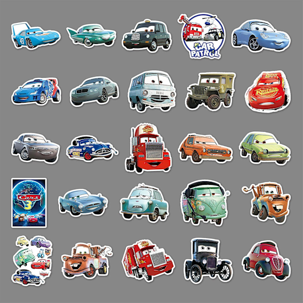Db Disney Pixar -animaatioautojen tarrat autoon, kannettavaan tietokoneeseen, puhelimen kuoreen, jääkaappiin, leikekirjaan, vedenpitävä graffititarra, lelut, lasten lahjat