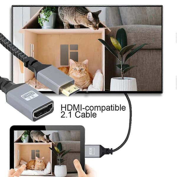 4K 60Hz Mini-han-kabel understøtter 1080P Ultra HD-kompatibelt TV-videoadapterkabel til computerkamera Pro[DB]