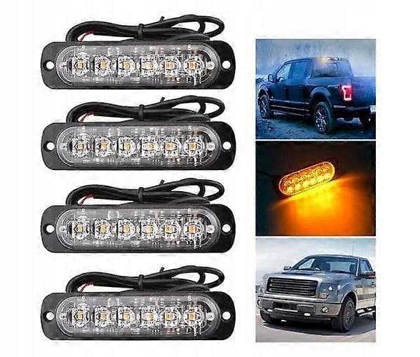 4 stk. LED Strobelys Oransje 24V Lamper [DB] orange