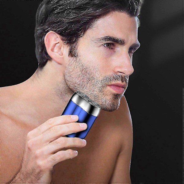 Elektrisk barberhøvel med dobbelt hode for menn - Mini USB-barbermaskin, bærbar, vaskbar [DB] Grey