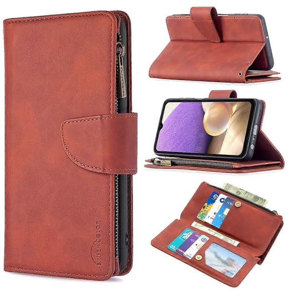 Läderfodral för Samsung Galaxy A32 5G [DB] Brown