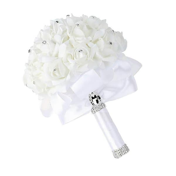 Kunstig brudebuket bryllupsblomster blomsterdesign til dekorationsceremoni 1 stk [DB]