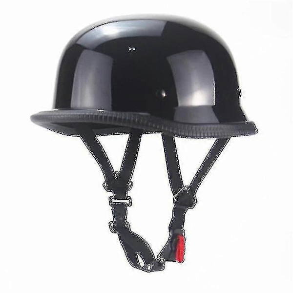 Vintage Motorcykel Cruiser Halv Ansigt Tysk [db] Bright Black M