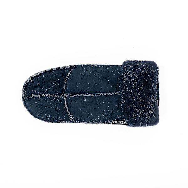 Ægte Dameskindhandsker med Omslagsmanchet {Db} Navy Blue