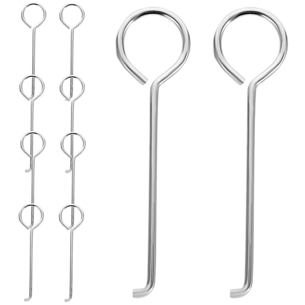 50 kpl Viemärin Nostokoukku Lattiakaivon Ristiritilän Koukut Nostokoukut Lattiakaivon Poistotyökalu Kylpyhuoneeseen{DB} Silver 6X1.5CM