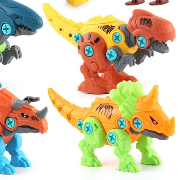 4 stk adskille dinosaur legetøj Elektrisk skrue dinosaur kombination gør-det-selv-samle konstruktion bygning dreng legetøj db Type 1