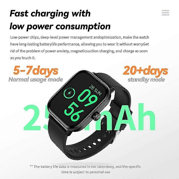 Shibingsheng G42 smartklocka Bluetooth Talk HRV-funktion Blodglukos [DB] Black