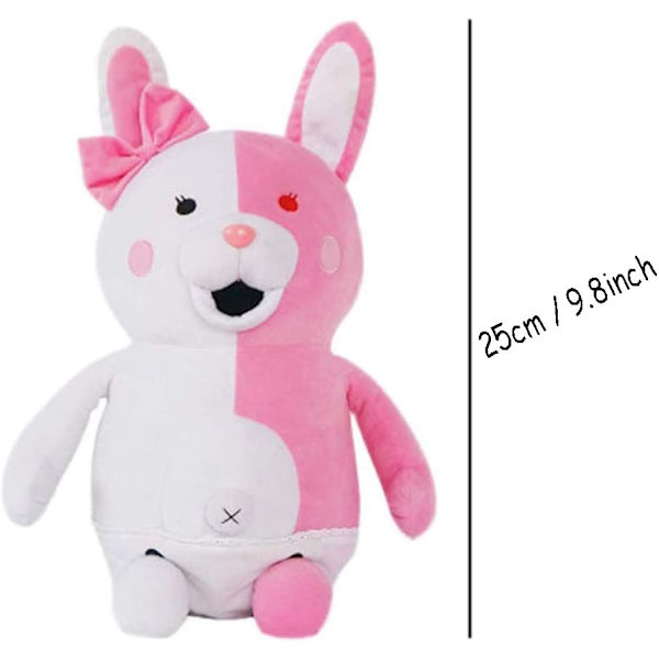 Rosa vit kanin plysch barn kanin Monokuma kudde leksak heminredning prydnad docka för barn