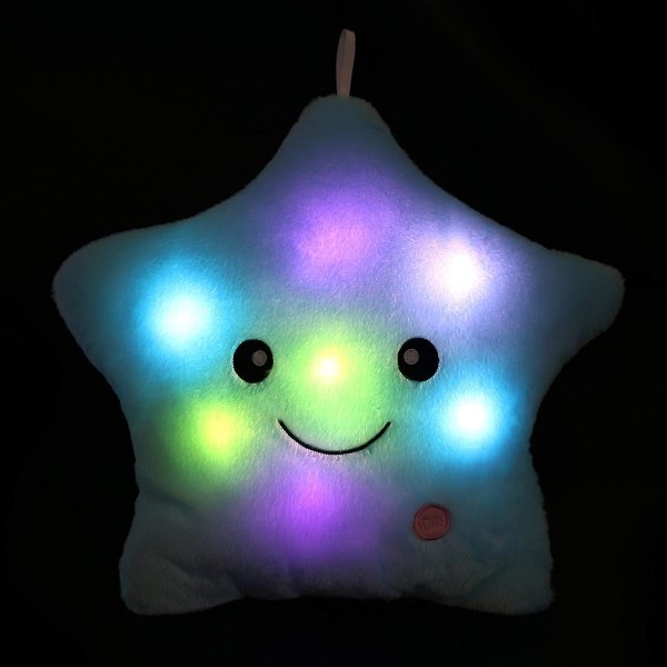 Kreativt glødende LED natlys Twinkle Star Shape plysudstoppet legetøj [DB] Blue
