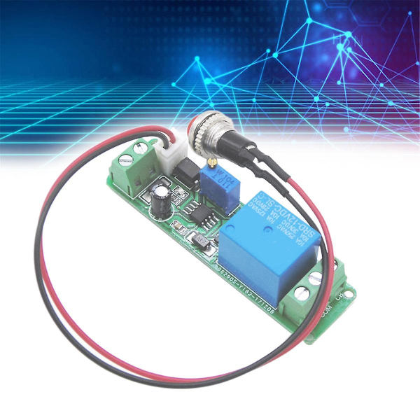 Dc 12v Timing Timer Forsinkelse 1-10s Tid Justerbar Relæ Med Indikator Lys Sluk Relæ Modul Tr [DB] blue