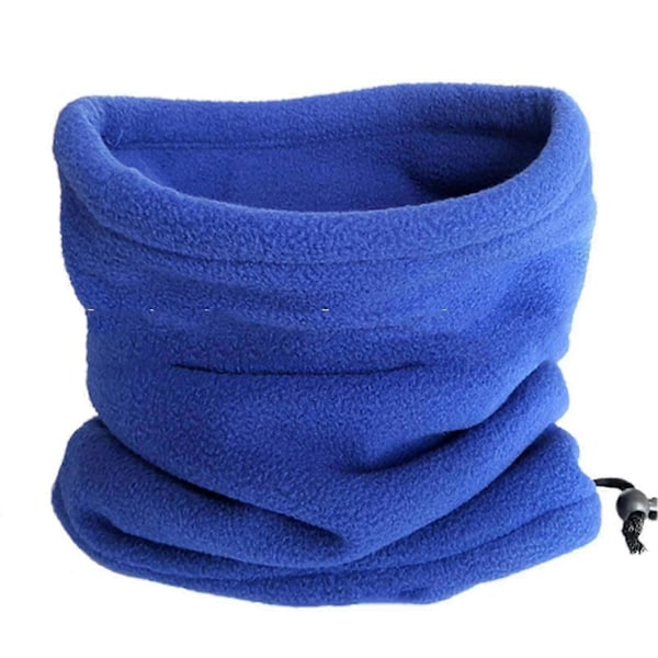 Unisex Vinter Utomhus Enfärgad Mjuk Tjock Fleece Halsvärmare Gaiter Skydd Hatt [db] Blue