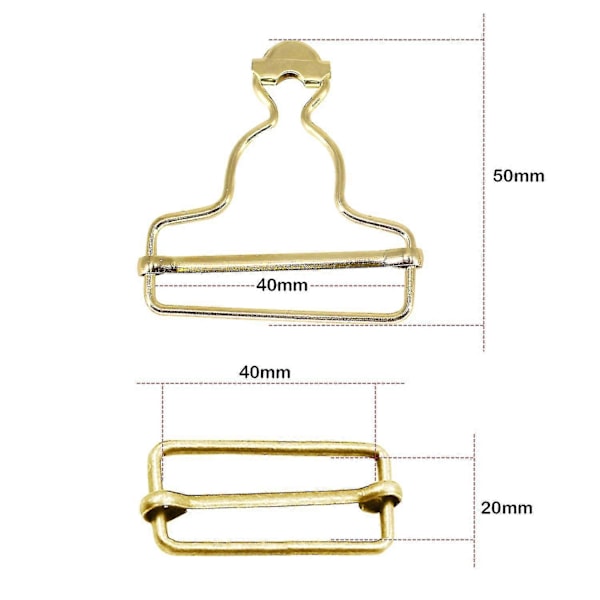 Dungaree Spænde Justerbare Skyderclips Med Jeansknapper db Gold 40mm x 4